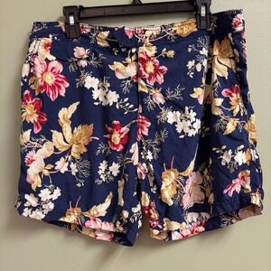 J Crew Mens Swim Trunks Size 32 Lined Pockets Zipper Hawaiian Tropical Vacation